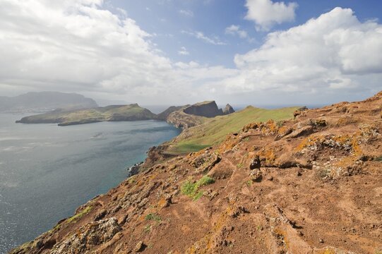 View from the Pico do Furado Nature Reserve on the Ponta de Sao Lourenco Peninsula, Lourenco, Madeira, Portugal