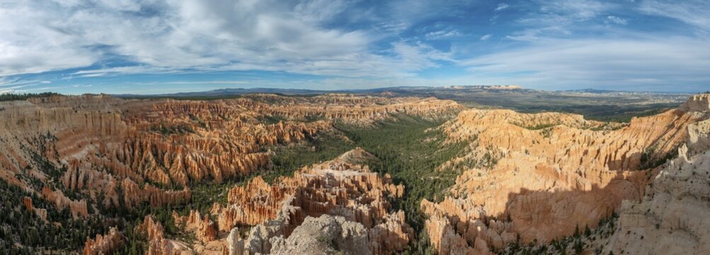 Bizarre rocky landscape with hoodoos, reddish sandstone formations, Bryce Point, Bryce Canyon National Park, Utah, USA