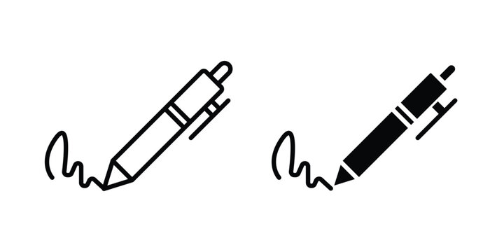 Signature icon and symbol series vector illustration
