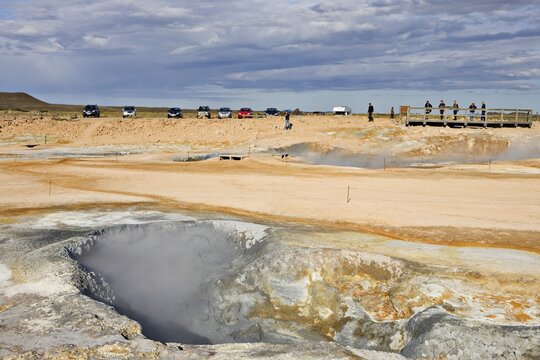 Solfataras, Hveraroend geothermal region at the foot of Mt. N&aacute;mafjall, Myvatn, northern Iceland, Iceland, Atlantic Ocean