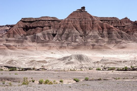 Rocks in barren landscape, erosion, US Highway 89, at Cameron, Arizona, USA
