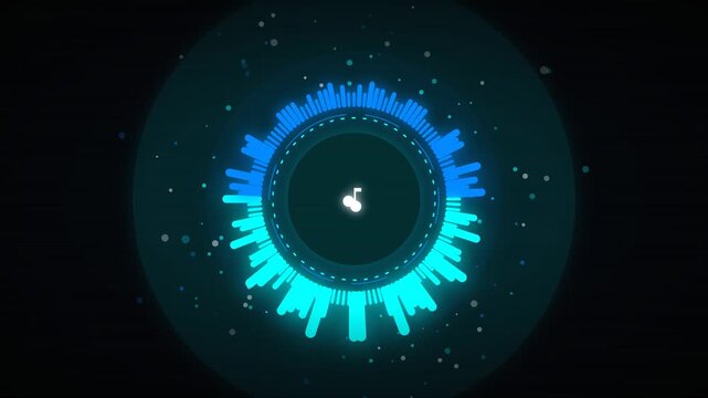 A dynamic electric blue ocean audio visualizer, mapping sound frequencies into flowing, aquatic digital neon waves.