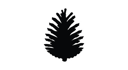 Pine cone silhouette on a white background © BismillahAdobe
