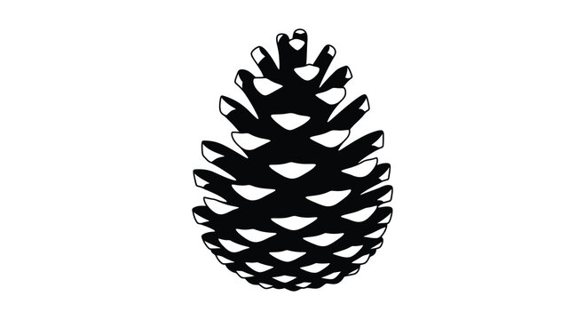 Pine cone silhouette on a white background