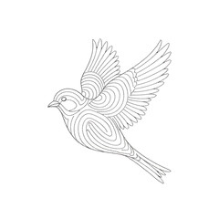 Fototapeta premium Flying bird dotted line isolated on a transparent background