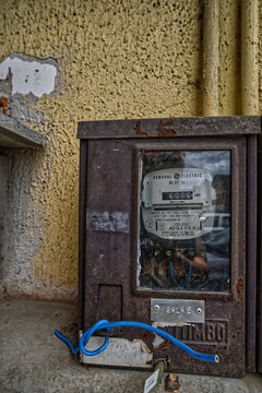 Pomerode, Santa Catarina - Brazil - november 22, 2025: Residential Electrical Box with Security Seal