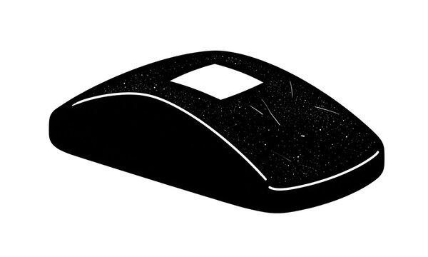 worn sleek black surface interrupted intricate patterns fine white dust shallow scratches highlighted soft overhead light