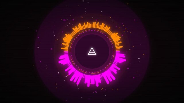 A warm retro sunrise audio visualizer, combining vintage 80s aesthetics with modern sound spectrum reactivity.