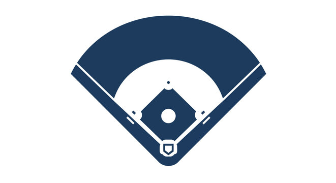 Simple Baseball Field Icon A Striking Blue Graphic for Sports and Recreation Enthusiasts