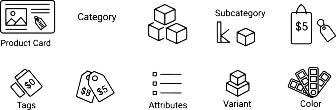 Product Card with Three Cubes.