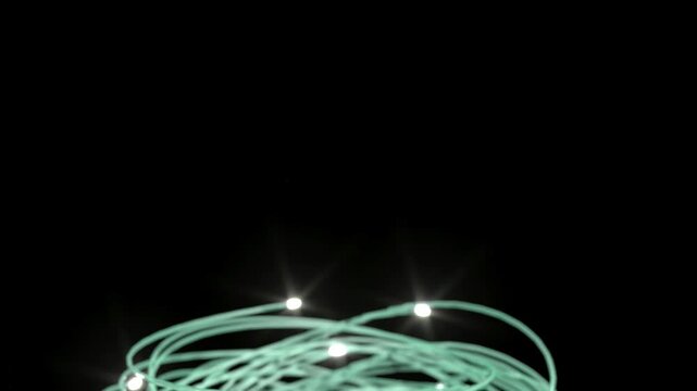 Green circles curve lines ai glow led lights 4k