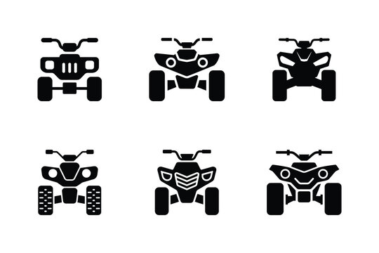 Extreme all-terrain ATV and quad bike icon on white background