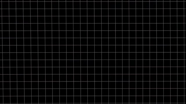 Expanding White Grid Lines on Black Background