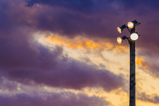Lighting the ballfield at dusk