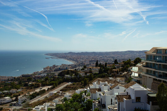 Costa del Sol Landscape Panoramic Photo skyline coast travel spain europe mediterranean spanish urban malaga marbella cityscape image photograph png high resolution editorial holiday vacation tourism