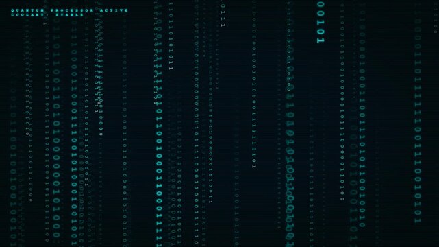 A freezing quantum ice blue code rain animation, bringing a sleek, high-tech, and futuristic aesthetic to the matrix cascade.