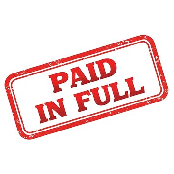 Red paid in full stamp on white background for business concept