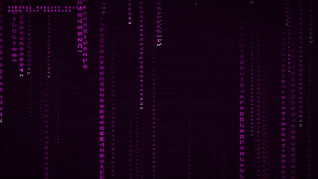 A vibrant neon synthwave digital rain animation, blending magenta and cyan code streams for a retro cyberpunk vibe.