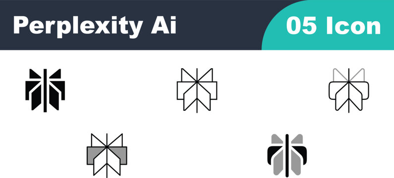 Perplexity AI Search Engine Intelligent Assistant Modern Symbol Icon Set for Tech Application