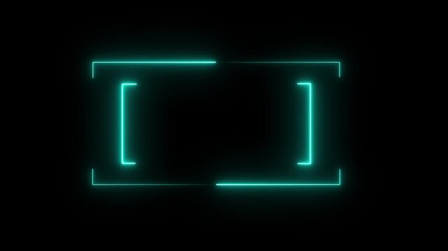 Abstract neon lights on black background with glowing laser beams flickering. 4k animation video