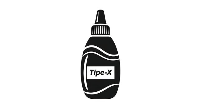 Correction fluid bottle Tipe-X icon illustration