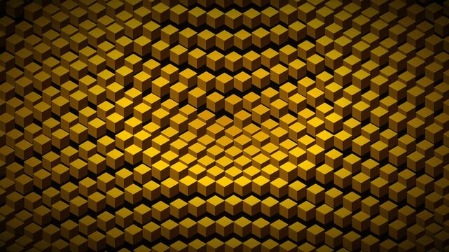 A luxurious liquid gold isometric grid, featuring smooth, premium 3D geometric waves in a seamless golden landscape.