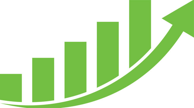 Graph diagram up icon, business growth success chart with arrow, business bar sign, profit growing symbol, progress bar symbol, growing graph icons &ndash; stock vector