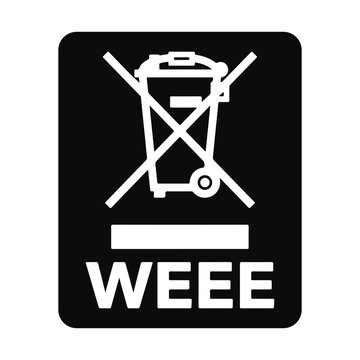 WEEE Electronic Waste Disposal Prohibition Symbol for Product Packaging Regulatory Compliance and Recycling Responsibility