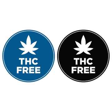 THC Free Cannabis Product Certification Badge for CBD Wellness Labeling Indicating No Psychoactive Compound Compliance