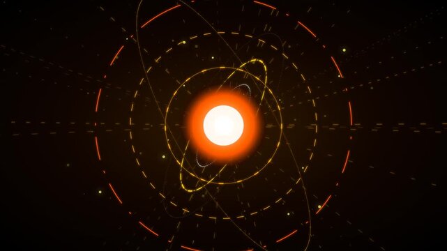 A magnificent golden solar fusion core animation, harnessing the immense, blazing power of a contained star.