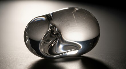 Obraz premium Abstract glass sculpture with reflective surface and dramatic lighting
