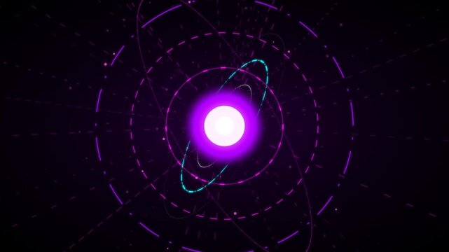 A stylish magenta cyberpunk reactor core, powering a futuristic neon city with intense synthwave plasma energy.