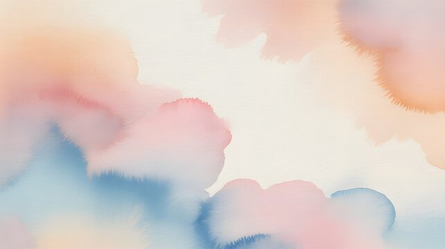 Watercolor wash background with pastel colors soft pink blue and peach tones high-quality