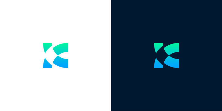 Abstract letter K logo design, modern graphic identity, creative initial symbol for brand