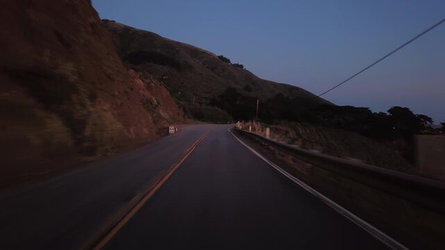 Big Sur Pacific Coast Highway Southbound 8 Ragged Point to San Simeon 02 Front View MultiCam Driving Plate California USA