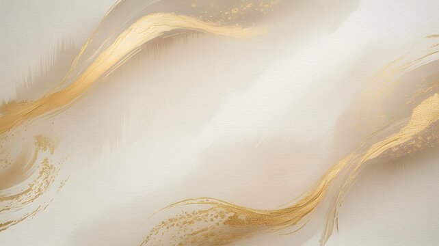Abstract gold and beige brushstroke background with flowing marble effect high-quality professional detailed