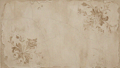 Vintage floral design on old paper background. © mamun