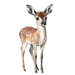 Duiker, watercolor illustration, vector, isolated on a white background. © zentrix