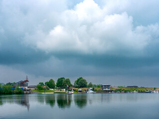 Fototapeta premium River de Afgedamde Maas bij Nederhemert, Gelderland province, The Netherlands