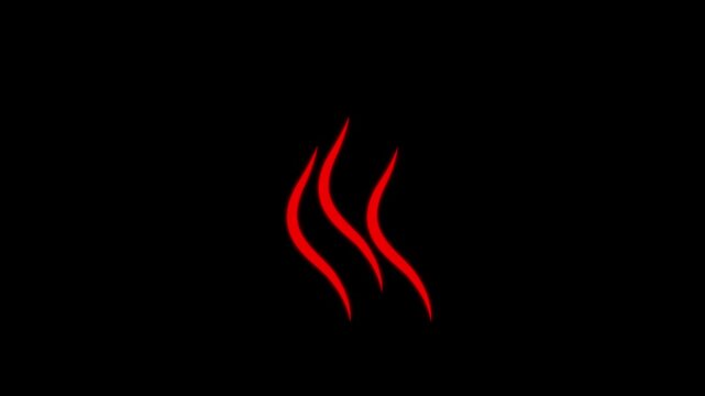 Straight and curved smoke icon animated hot smoke icon coffee cup tea looping animated 4k video. animation