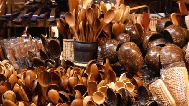 Souvenirs of Asian handcrafted kitchenware and utensils