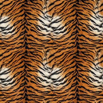 Vibrant orange and black tiger stripe pattern with white accents