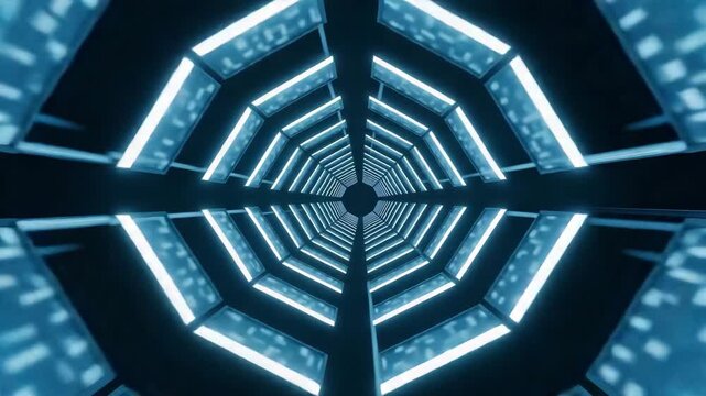 Hyperspace Lightspeed Jump Through Cosmic Tunnel | 4K Sci-Fi Warp Speed Travel, Acceleration and Deceleration Seamless Loop