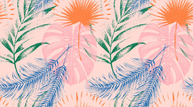 Summer Seamless pattern design, summer print pattern. retro vintage graphics. Tropical Vintage Print patterns 