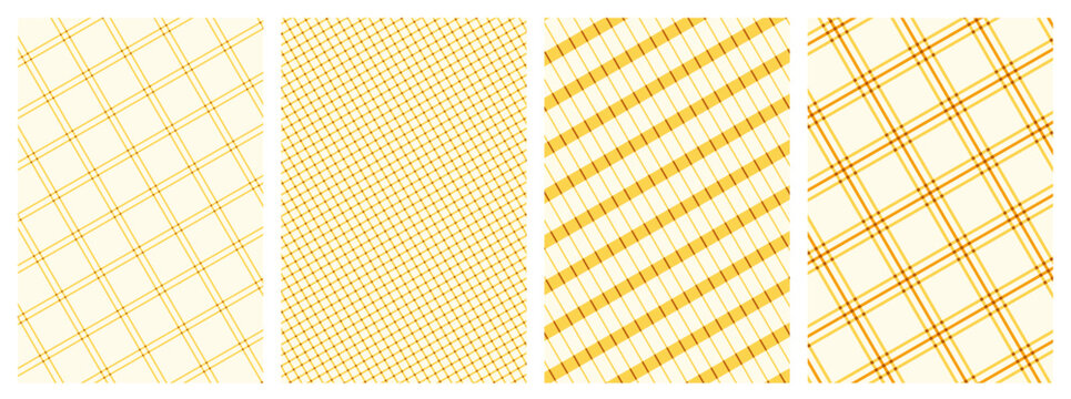 Set of Yellow Halftone Pattern Backgrounds with Diagonal Lines and Polka Dots for Graphic Design, Print, and Digital Web Projects
