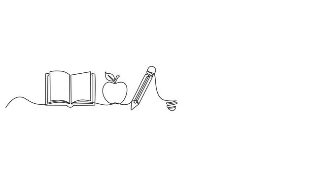 Continuous line drawing learning tools, Editable line art vector illustration.