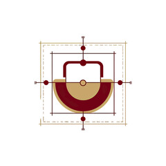 Fototapeta premium Geometric illustration of an abstract object with structured design elements