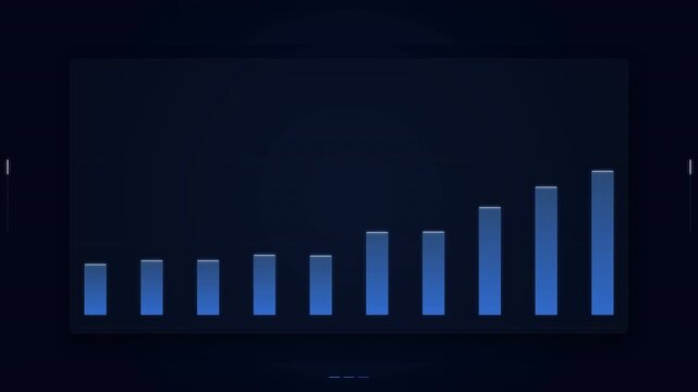 Dynamic Digital Bar Chart Animation Showing Rapid Growth and Increasing Trends in Business Analytics Video