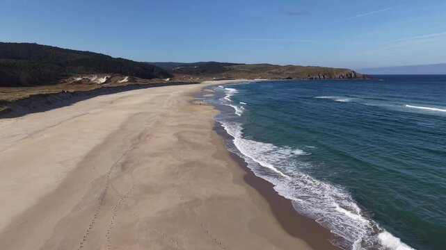 Playa do rostro beach in finisterre galicia spain