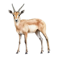 watercolor vector of Saiga Antelope , isolated on a white background. © zentrix